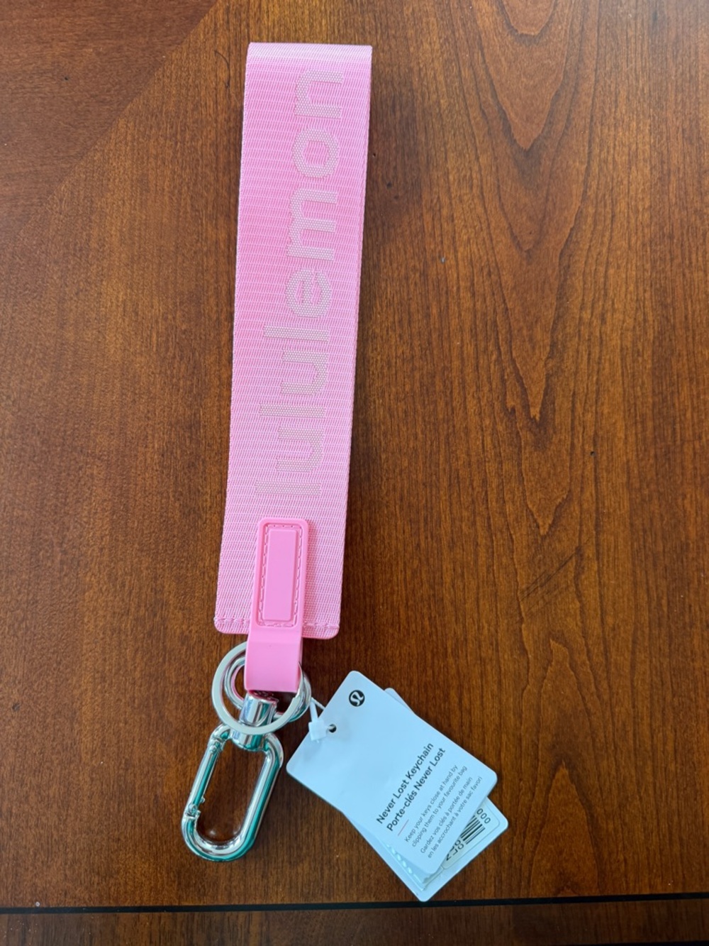 Lululemon Never Lost Keychain- Candy Cloud/Pink Pearl/Silver NWT - Picture 3 of 3